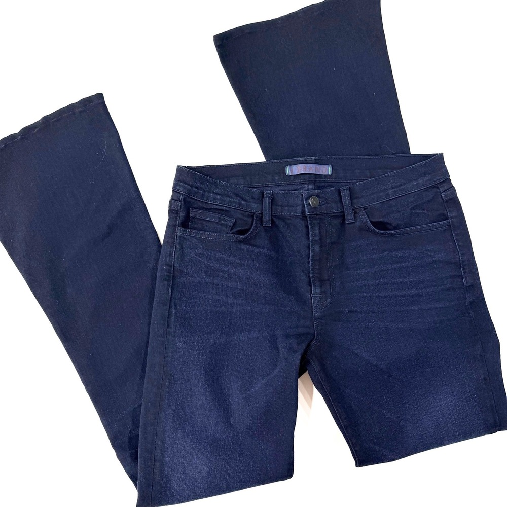 J Brand Martini Flare Jeans Dynamite Dark Wash Size 31 Low Rise 70s Retro - Picture 2 of 7